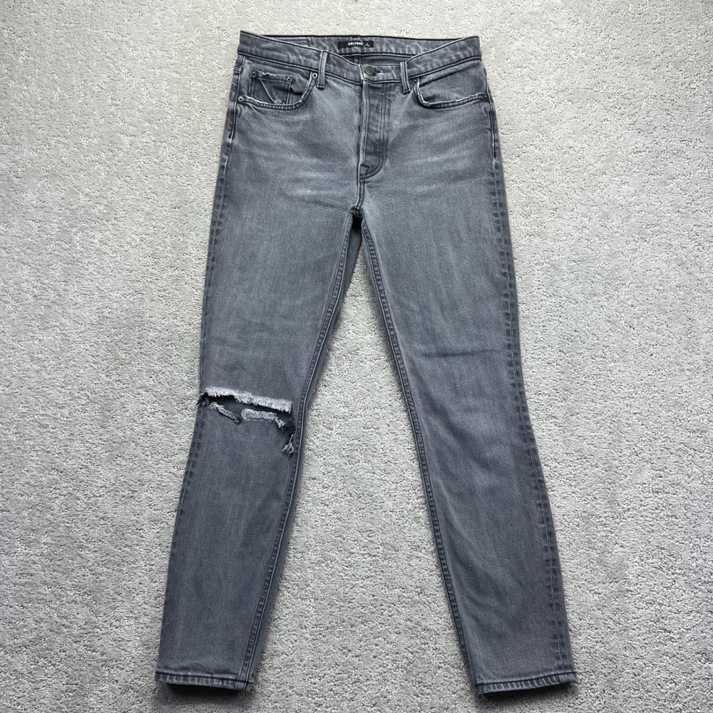 GRLFRND Jeans Women Size 28 Grey Karolina High Rise Skinny Distressed Button Fly